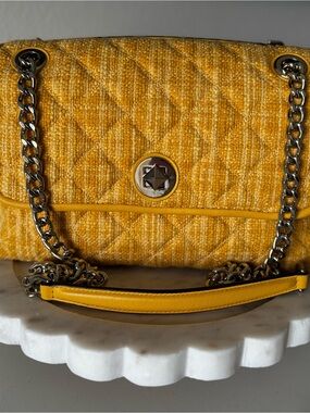 Kate Spade Quilted Yellow Chain-Handle Shoulder Bag